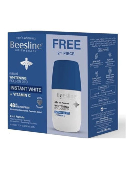 Beesline Natural Whitening Roll On Deodorant Instant White 2x50ML (1+1 Free)
