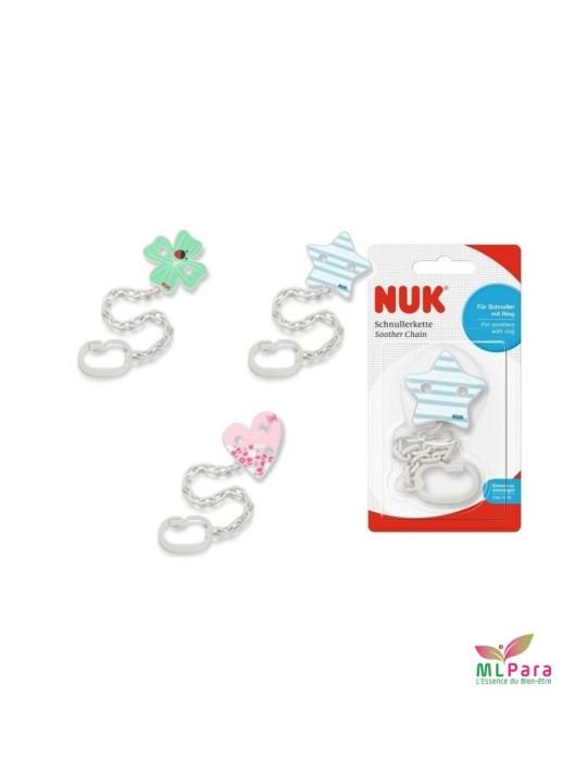 Nuk attache-sucette et clip, Pour les anneaux des sucettes, Robuste et incassable,