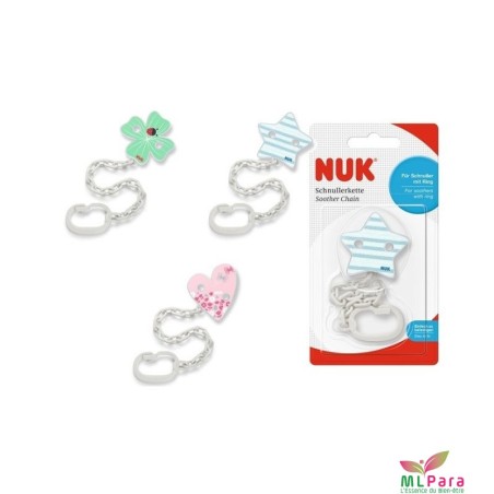 Nuk attache-sucette et clip, Pour les anneaux des sucettes, Robuste et incassable,