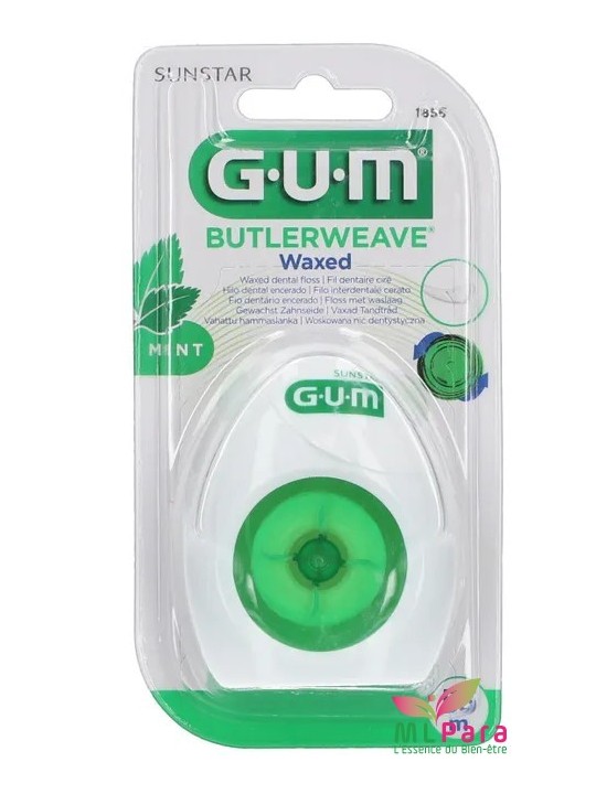 GUM fil dentaire cire menthol 55m 1855