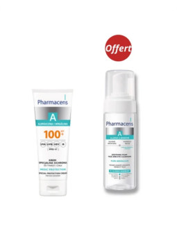 PHARMACERIS A MEDIC PROTECTION SPF 100 75ML ET MOUSSE APAISANTE A PURI SENSILIUM 150ML (OFFERTE)