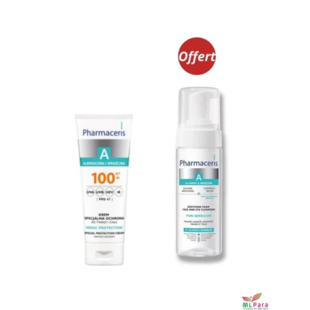 PHARMACERIS A MEDIC PROTECTION SPF 100 75ML ET MOUSSE APAISANTE A PURI SENSILIUM 150ML (OFFERTE)