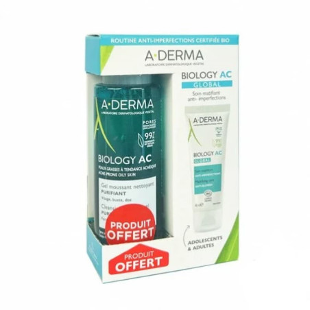 ADERMA BIOLOGY DUO AC GLOBAL + GEL MOUSSANT 100ML OFFERT