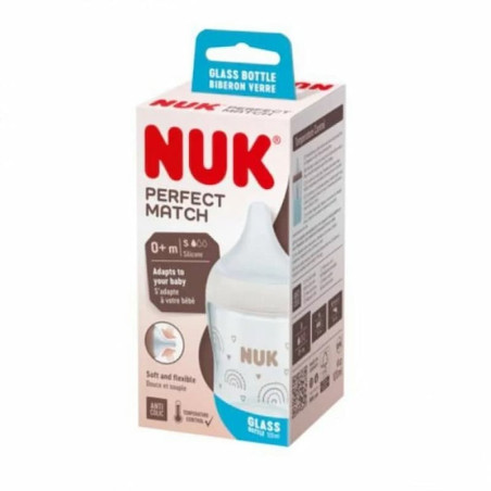 NUK BIBERON PERFECT MATCH ANTI COLIC 0M+ 120ML EN VERRE