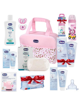 CHICCO SAC MATERNITE 12 PRODUITS ROSE