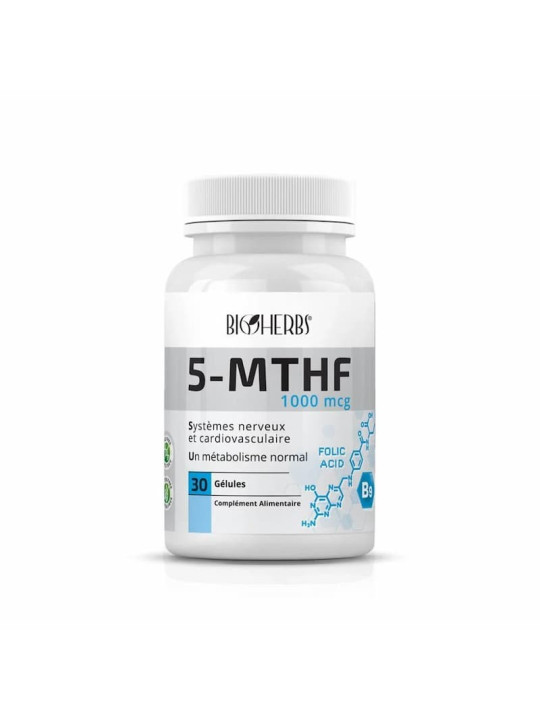 BIOHERBS 5-MTHF VITAMINE B9 30 GELULES