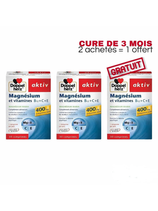 AKTIV MAGNESIUM  2+1  boite de 90 gélules