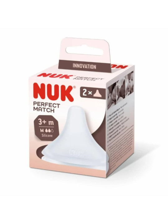 NUK PERFECT MATCH TETINE SILICONE 2 PIECES M 3+M