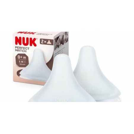 NUK PERFECT MATCH TETINE SILICONE 2 PIECES S 0+M