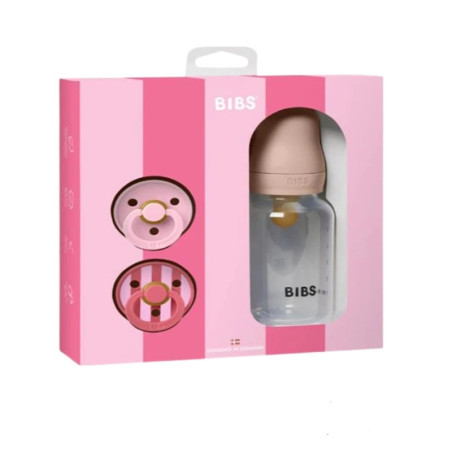 BIBS Pack Biberon+2 Sucettes Rose