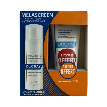 DUCRAY  MELASCREEN CONCENTRE ANTI TACHES 30ML+FLUIDE ANTI TACHES PROTECTEUR SPF50+ 50ML (OFFERT)
