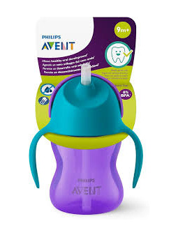 AVENT tasse avec  paille FILLE 200ml 9 m+ scf.796/02