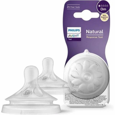 Philips Avent Natural Response – Tétines Débit 3 (1M+) x2 – Anti-coliques, Silicone Sans BPA