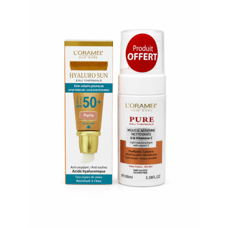 L'Oramel Hyalurosun Ecran Teinté Perle SPF50+ 50ML +mousse nettoyante gratuit
