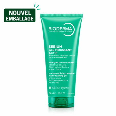 BIODERMA sebium gel moussant actif peau grasse tube 200ml