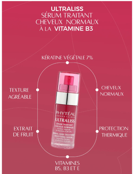 ULTRALISS Sérum Traitant Cheveux Normaux – Vitamine B3 / Kératine (40 ml)