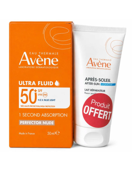 AVENE - ULTRA FLUID PERFECTEUR TEINTE SPF50+ 50ML + LAIT APRES SOLEIL 50ML OFFERT