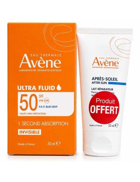 AVÈNE – Ultra Fluide Invisible SPF 50+ + LAIT APRES SOLEIL 50ML OFFERT