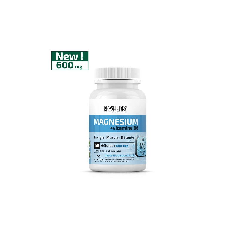BIOHERBS Magnesium Bisglycinate + Vitamine B6...