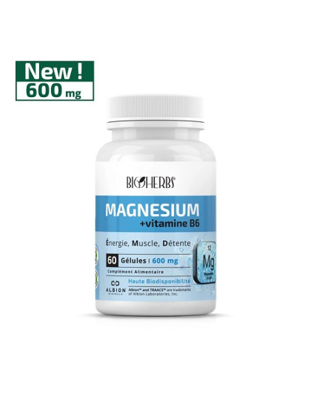 BIOHERBS Magnesium Bisglycinate + Vitamine B6 60 Gelules