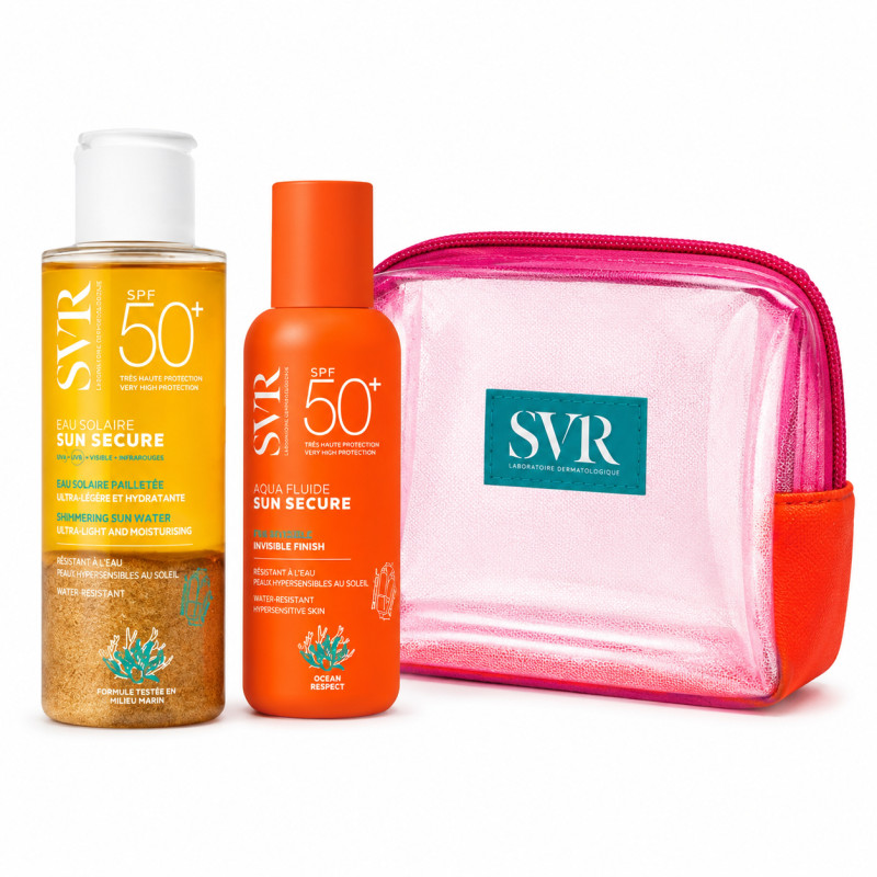 SVR AQUA FLUID + EAU SOLAIRE GLOW + trousse...