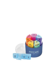 ANYCARE Pilulier Circle Colors 7 jours 4 Cases