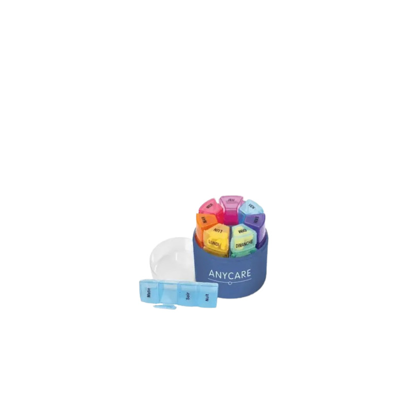 ANYCARE Pilulier Circle Colors 7 jours 4 Cases