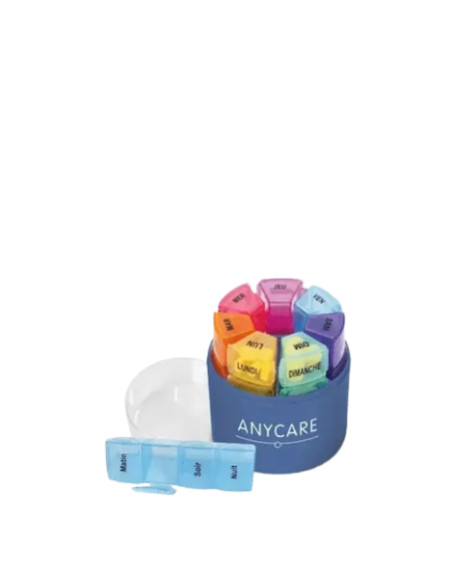 ANYCARE Pilulier Circle Colors 7 jours 4 Cases
