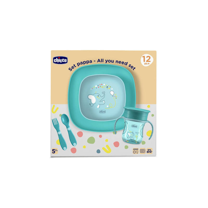 chicco coffret repas bleu 5p