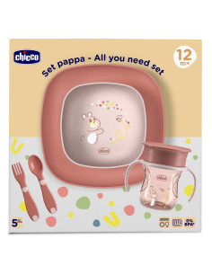 chicco coffret repas rose 5P