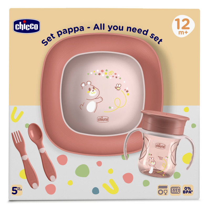 chicco coffret repas rose 5P