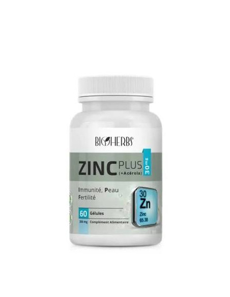 BIOHERBS ZINC PLUS+ACREOLA 60 GELULES