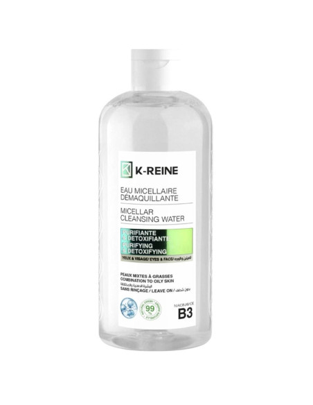 K-REINE EAU MICELLAIRE DEMAQILLANTE PURIFIANTE ET DETOXIFIANTE 400ML