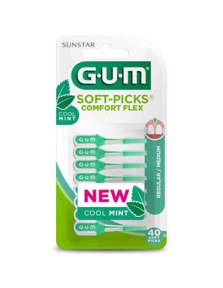 GUM SOFT PICKS COMFORT FLEX 670 MEDIUM 40 UNITÉS