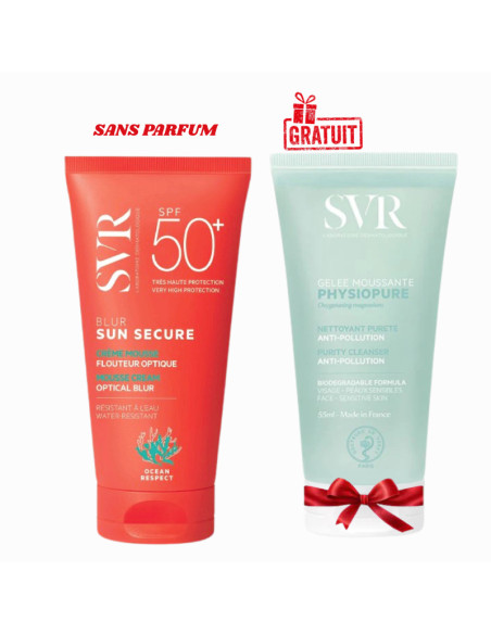 SVR SUN SECURE BLUR SPF50+ Sans Parfum + GEL NETTOYANT 55ML GRATUIT