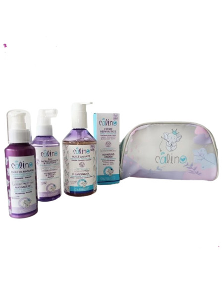 CALINO Trousse Bébé Mauve 4 PRODUITS