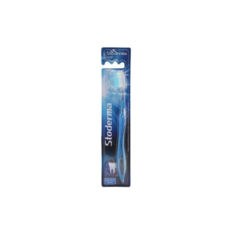 Stoderma Brosse à Dents Medium Bleu