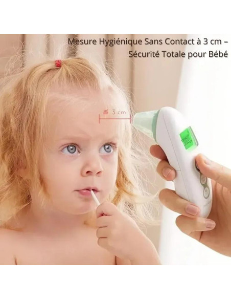 MOMCOZY - THERMOMÈTRE INFRAROUGE SANS CONTACT - FRONT & OREILLE POUR ADULTES, ENFANTS ET BÉBÉS
