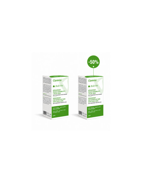 CLARENIA DEODORANT PEAUX SENSIBLES ALOE VERA 50ML LE 2 EME (-50%)