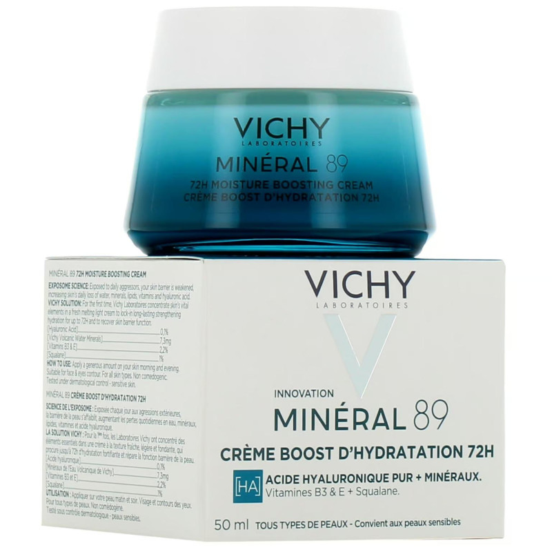 vichy mineral 89 creme boost hydratation jour 72h
