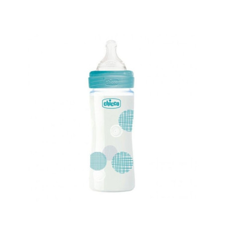 CHICCO BIB EN VERRE 240ML Bleu