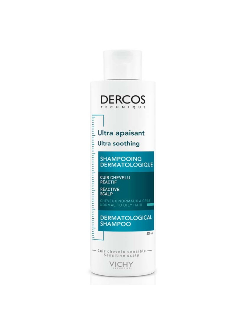 VICHY DERCOS SHAMPOOING ULTRA APAISANT CHEVEUX NORMAUX A GRAS 200ML