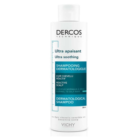 VICHY DERCOS SHAMPOOING ULTRA APAISANT CHEVEUX NORMAUX A GRAS 200ML