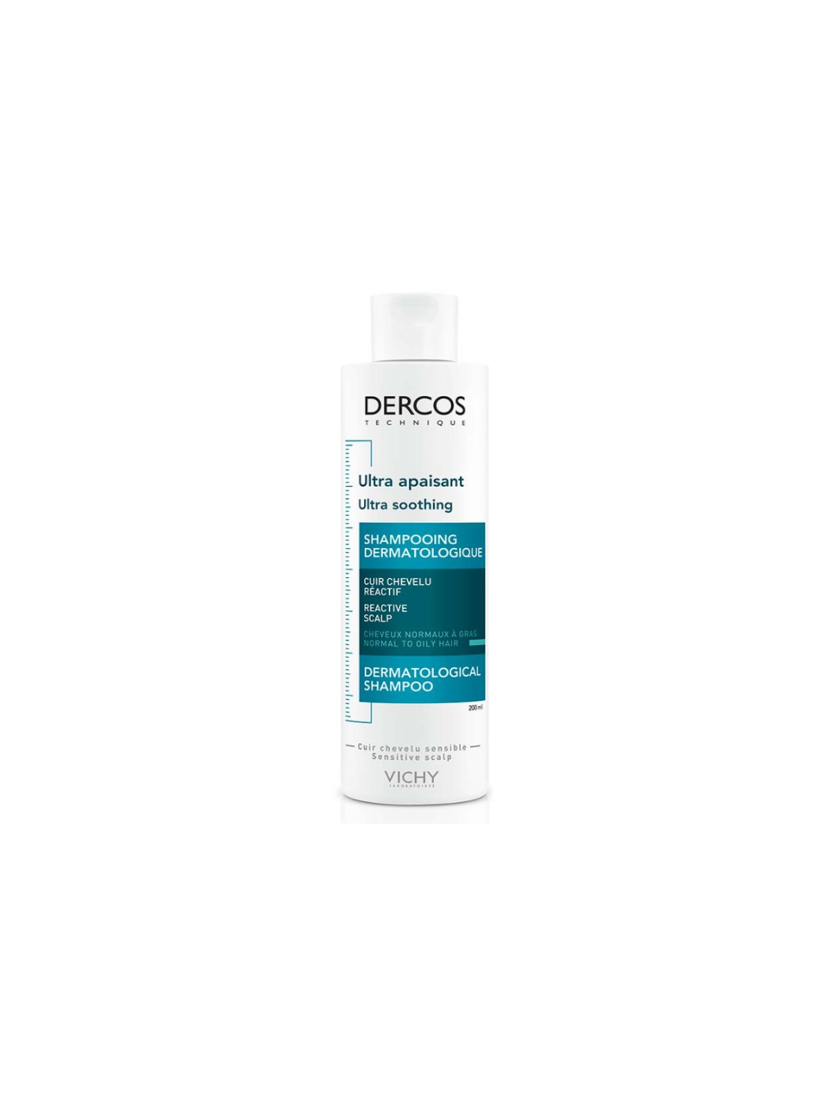 VICHY DERCOS SHAMPOOING ULTRA APAISANT CHEVEUX NORMAUX A GRAS 200ML