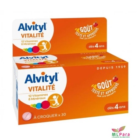 ALVITYL VITALITE A CROQUER GOUT FRAISE 30 COMPRIMES