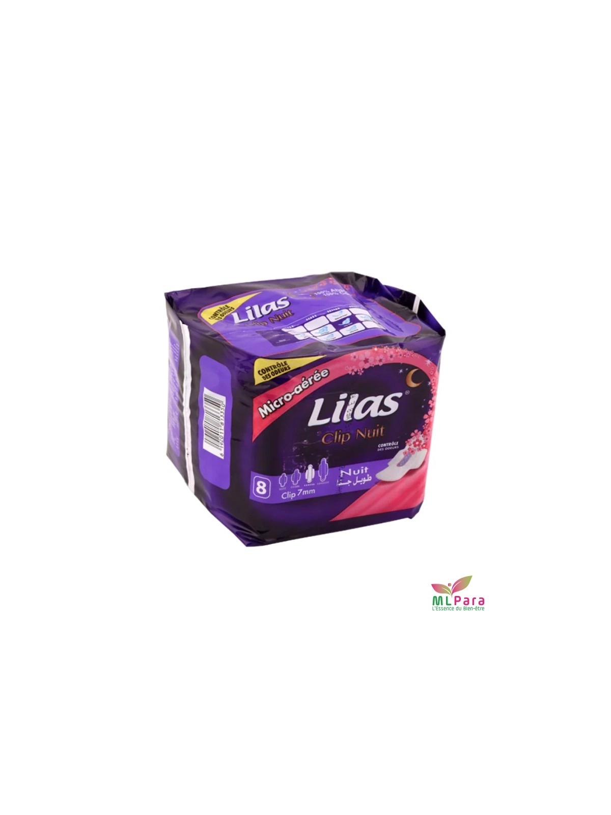LILAS CLIP POCKET NUIT 8 PIECES
