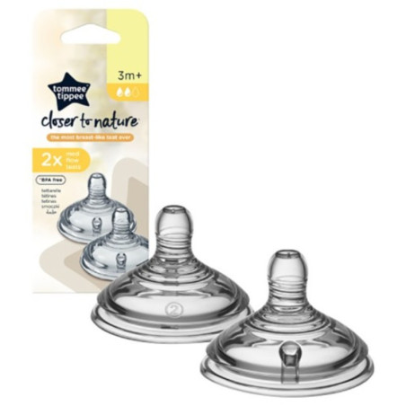 TOMMEE TIPPEE CLOSER TO NATURE 2 TETINES DEBIT MOYEN  REF/42112252
