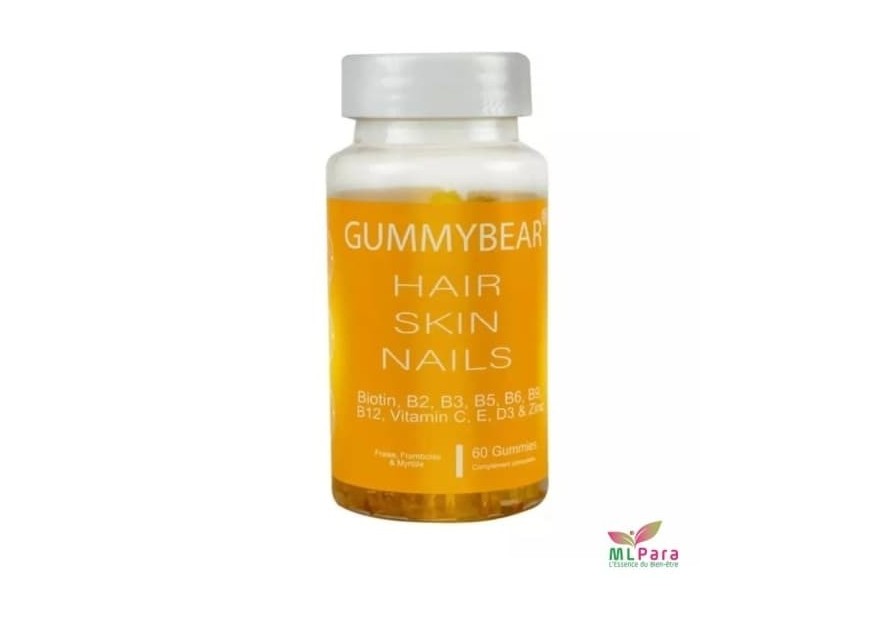 Gummy Bear Hair Skin Nails Vitamins 60 Gummies